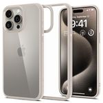 Spigen Case for iPhone 15 Pro Max Case, Ultra Hybrid [Anti-Yellowing] Designed for Apple iPhone 15 Pro Max Case - Natural Titanium