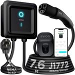 EVIQO Level 2 EV Charger - NACS Charger Compatible with Tesla - 40 Amp EV Level 2 w/NACS, 240V NEMA 14-50 EVSE, 25' Cord