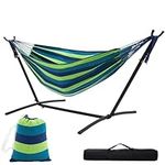 HBlife Hammock with Stand, 2 Person Heavy Duty Hammocks for Outside Max 450 LBS Comfortable Free Standing Hammock for Outdoor and Indoor