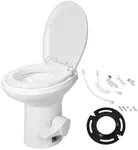 YITAMOTOR RV Toilet with Pedal Flush, High Profile Gravity Flush Toilet with Hand Sprayer for Car Travel Motorhome Caravan