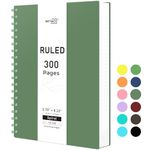 RETTACY Spiral Notebook - A5 College Ruled Notebook with 300 Pages, Notebook Journal for School, Work, Writing, 100 GSM Premium Acid-Free Paper, Twin-Wire Binding, 5.7" × 8.3" (Dark Green)