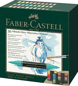 Faber-Castell Double-ended Albrecht Durer Watercolor Markers, Assorted – Pack of 30, (18-160330)