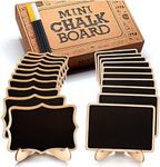 Mini Chalkboard Signs, 20 Pack Framed Small Chalkboard Labels with Easel Stand, Wooden Blackboard for Table Numbers, Food Signs, Wedding Signs, Message Board, Place Cards and Event Decorations