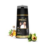 Keywest Natural Black 5 Minute Shampoo Hair Colour - 400ml | Hair Color Shampoo | Enriched with Organic Avocado & Argan Oil (100% Grey Coverage, Ammonia Free)