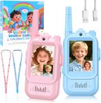 2 Pack Upgraded Video Walkie Talkies for Kids, HD Camera & Clear Voice & 1000 Ft Range, Rechargeable Walkies Talkies with 4 Voice Effects, Birthday Gifts for Boys Girls Indoor Outdoor Activity