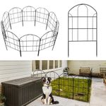 Decorative Garden Fence Panels - Outdoor Metal Fencing Ornamental Panel,Rustproof, Animal Barrier, Fence Panel Perfect for Landscaping and Flower Bed Edges Circular arch-10Pack