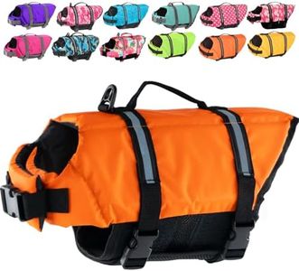Doglay Dog Life Jacket, Dog Life Vest for Swimming Boating, Adjustable Puppy Life Jacket with Reflective Stripes, Superior Buoyancy Dog Swimming Vest for Small Medium and Large Dogs