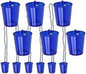 Iconikal Shot Glass on Beaded Necklace, 12-Pack (Blue)