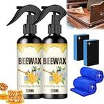 Natural Micro-Molecularised Beeswax Spray,2pcs Beeswax Furniture Spray Polish and Cleaner,Bees Wax Spray Polish for Wood,Molecularized Beeswax Spray Cleaner & Restorer for Househld Mold