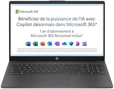 HP 15-fd0001sf Ordinateur Portable 15,6" FHD, PC Portable (Intel Celeron N100, RAM 4 Go, UFS 128 Go, Intel UHD Graphics, Windows 11 Home S), Laptop Gris, AZERTY, Microsoft 365 Personnel 12 Mois Inclus