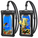 SHANSHUI Floating Waterproof Phone Pouch - 2 Pack, z Premium TPU 100% Floatable Double-Side Water Proof Phone Bag Holder & Adjustable Lanyard for Swimming, Boating, Fishing Fits All Mobile Phones