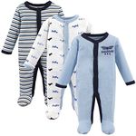 Luvable Friends Baby Preemie Sleep and Play, 3 Pack Sleepers, Airplanes, (Pack of 3)