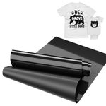 IROHTV Black Heat Transfer Vinyl, 12" x 15ft Black HTV, Iron on Vinyl for Shirts Suitable Fabrics, Heat Press Vinyl for Cricut All Cutter Machine, Easy Weeding HTV Vinyl Roll for Heat Vinyl Design