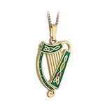 Irish Harp Necklace Gold Plated & G