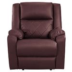 Wakefit Recliner Chair | 1 Year Warranty | Recliner Sofa, Recliner Sofa Set for Living Room, Recliner Sofa 1 Seater, Diwali Gifts, Recliners for Home Relax, Manual - Empress (Leatherette, Sangria)