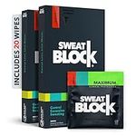 SweatBlock Clinical Strength Antiperspirant Wipes- Treat Hyperhidrosis & Excessive Sweating - Up to 7 Days Protection Per Wipe - Unisex - 2 Boxes/20 WIpes