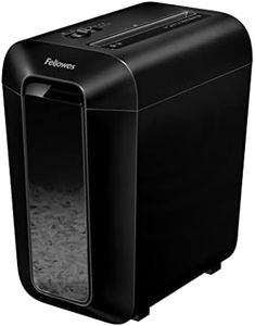 Fellowes Paper Shredder for Home Office Use - 10 Sheet Cross Cut Shredder for Home and Office Use - Deskside Shredder with 22 Litre Bin - Powershred LX65 - High Security P4 - Black
