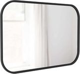 Umbra Hub Rectangular Wall Mirror with Rubber Frame, Modern Style for Bathroom, Entryway, Living Room and More, 24 x 36-Inch, Black