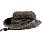 KeepSa Cotton Sun Hat UV Protection Summer Hats Beach Hat Safari Boonie Hat Foldable Fishing Hat with Breathable Mesh and Adjustable Chin Strap ArmyGreen