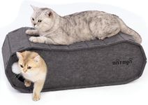 NATUYA Cat Scratching House,Cat Cave Bed for Indoor Cats, Cat Tunnel House for Multiple & Large Cats Up to 10KG, Scratch Resistant Felt Cat Caves, Foldable Cat Hideaway Bed (70 x 29 x 24cm，Black)