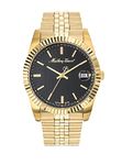 Mathey-Tissot Stainless Steel Swiss Made Analog Black Dial Men Watch - H810Pn, Gold Band