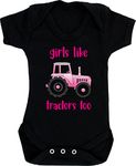 Hippowarehouse Girls like tractors too baby vest bodysuit (short sleeve) boys girls