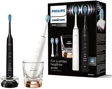 Philips Sonicare DiamondClean Series 9000 Double Pack Advanced Whitening Sonic Electric Cleaner with Mobile App, Black/Rose Gold (HX9914/61)