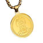 Japam Gold Plated Hanuman Ji Coin Necklace | Spiritual Jewellery For Men and Women | Gold Plated Necklace | Free Size (12 Inches)