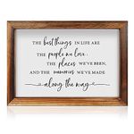 CHDITB The Best Things In Life Framed Wood Sign Plaque(16"×11"), Wooden Wall Table Sign with Inspirational Quotes for Home Decor, Vintage Wall Art Sign for Home Bedroom Living Room Farmhouse Wedding Gifts