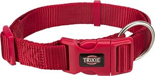 Trixie: - Premium Collar | Adjustable Nylon Dog Collar with Plastic Buckle for Closure | Durable and Tear Proof, Useful in Basic Training of Your Dog - 40-65cm/25mm, L-XL, Red