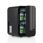 TUKAILAi Mini Fridge 6L Portable Compact Fridge, AC/DC Power Quiet Cooler & Warmer for Skincare Food Drinks, Small Fridges Low Noise Quite for Bedroom Car Office Travel (Full Black, 6L)