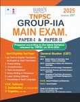 SURA`S TNPSC Group IIA Main Exam Paper-I and Paper-II Mandatory Tamil Eligibility Paper and General Studies Exam Book Guide English Medium 2025