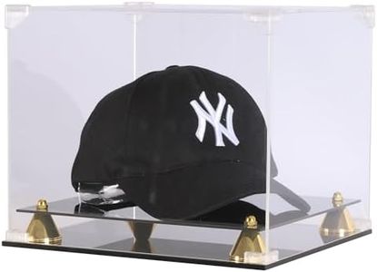 DisplayGifts Pro UV Protection Baseball Cap Hat Display Case Holder Stand Perfect for Baseball, Football or Snapback Caps (All Sides Clear)