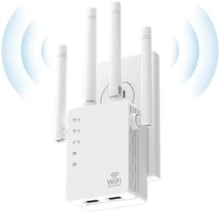 WiFi Extender Signal Booster, Wi-Fi Repeater Signal Amplifier for Home, Long Range Internet Extender, WiFi Booster with Ethernet Port, Device Servers Covers Up to 12880 Sq. ft and 105 Devices