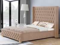 OXTEM ; The Furniture World Upholstered Solid Bed King & Queen (Beech, Queen)