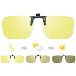 Photochromic Clip On Day Night Driving Glasses,Clip On Anti Glare Night Vision Glasses for Men Women,UV400 Polarized Night Sight Glasses for Fishing Driving Filter Dazzling Glare from Headlights