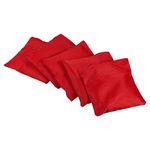 PATIKIL Cornhole Bean Bags, 5 Pack Canvas Sandbag for Carnival Outdoor Yard Party Hand Tossing Game, Red