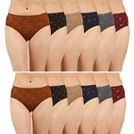 SK NAREN Women's Printed Hipster Panties, Women's Printed Hipster, (Pack of 12) (Colors May Vary) (95) Multicolour