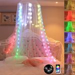 Comtelek Bed Canopy with Lights,Can