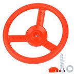 Plastic Steering Wheel Kids Playground Small Steering Wheel Toy for Children's Climbing Frames Tree Houses Backyard Playset(Red)