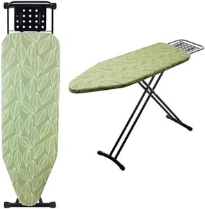 elesories Ironing Board - Iron Board 110 x 30 cm with Iron Rest, Sturdy Adjustable Height Frame (7-Level Height), Thick Multi-Layer Padded Cover, Non-Slip Feet, Space Saving (Green)