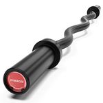 Synergee Commercial EZ Curl Olympic Bar Black Phosphate with Powder Coated Brass Bushings Excellent for Bicep Curls and Triceps Extensions