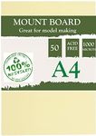 A4 Super Thick 1mm White Card 480gsm Beer Mat Craft Pulp Board for Mounting & Models (50 Sheets)