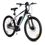 NINETY ONE Wolverine X | Electric Cycle | 10.4Ah Battery | 29T | 91 Tuf Shox Front Suspension 80mm Travel | 250 Watt IP65 BLDC Motor | 85% pre-Assembled | 2 Years Battery Warranty | Blue Silver