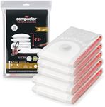 Compactor Set of 5 Space Saving Vacuum Storage Bags, Size 2 x L and 3 x M, Extra-flat, Aspispace Range, Transparent, 55 x 90 cm and 80 x 100 cm, RAN7338