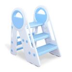 Miniture Stepping Ladder | Height Adjustable Kids Step Stool | Kids Step Stool for Kitchen, Bathroom, Potty Training Use|Step Stool for Kids | Step Stool for 1-7Yr Old | Step Stool (Powder Blue)