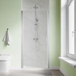 SL4U 36" W x 72" H Frameless Pivot Shower Door, 1/4'' Clear Tempered Glass Shower Door, Pivot Swing Shower Glass Door, Reversible Installation, Brushed Nickel