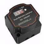 140Amp Split Charge Relay Kit, Smart Dual Battery Isolator 12V Auto/Manual Mode, Waterproof VSR Voltage Sensitive Relay with LED Screen Digital Voltmeter for Car,Boat, Marine, RV, ATV, UTV