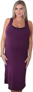 Bamboobies Women’s Nightgown, Maternity Clothing for Breastfeeding, Berry, Medium