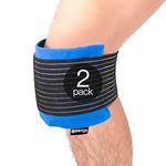 Gelpacks Direct Knee Ice Pack Wrap (2 Pack), Reusable Gel Ice Pack for Knee Injuries, Ice Knee Brace for Knee Replacement Surgery, Hot Cold Compress Knee Wrap for ACL, Joint Pain, Arthritis, Swelling